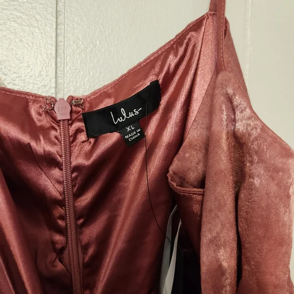 NWT Lulus Endless Elegance Rose Satin Sleeveless Maxi Dress Size XL Extra Large - Picture 5 of 6
